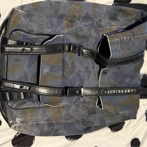 Phillip Lim 3.1 Blue Camouflage Men's Bag with Black Leather Accents